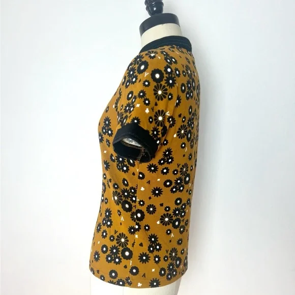 AMY WINEHOUSE FRED PERRY Floral Twin Tipped Black Orange Tennis Polo Shirt S M 8 - Picture 8 of 15